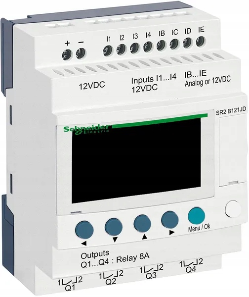 Inteligentné relé Zelio Logic, 8 vstupov/4 reléové výstupy, 12V DC Schneider-Electric