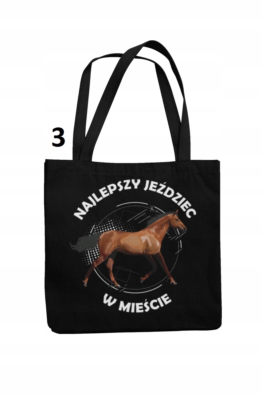 TORBA GRUBA WYTRZYMAŁA NADRUK KOŃ RÓŻNE NAPISY Długość 42 cm