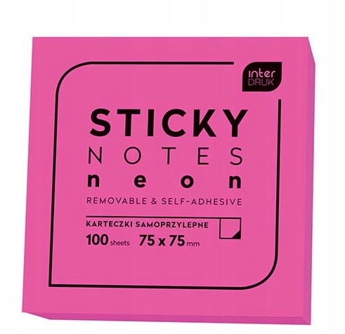 KARTECZKI SAMOPRZYLEPNE RÓŻOWE NEON 100 SZTUK 798