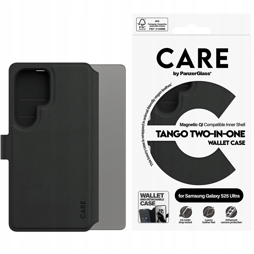 Flipové pouzdro PanzerGlass pro Samsung Galaxy S25 Ultra, peněženkové pouzdro