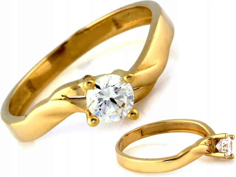 Zlatý prstýnek 585 spletený, bílý, velký zirkon r14, dárek, módní vzor