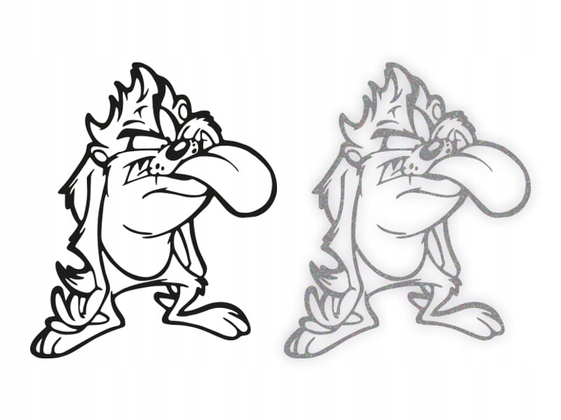 DIABEŁ TASMAŃSKI - Naklejka na samochód na auto ODBLASKOWA