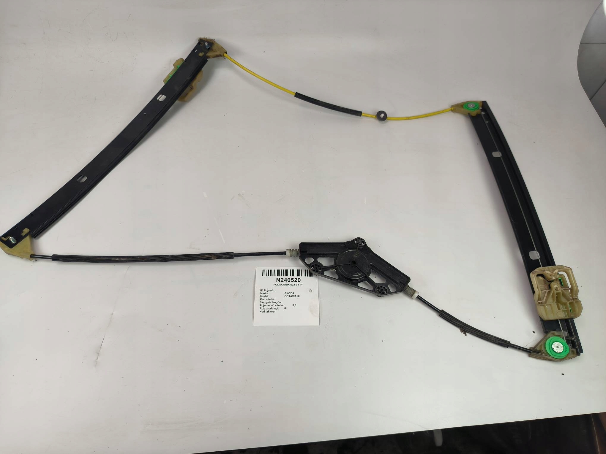 window regulator PP SKODA OCTAVIA III