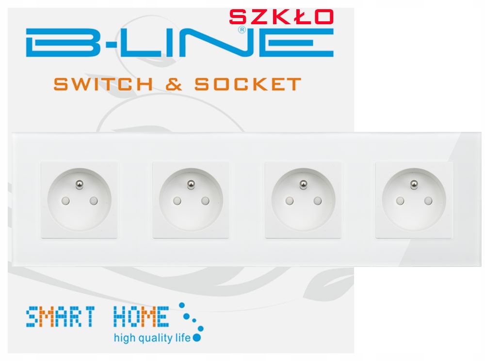 Elektrická Zásuvka Čtyřnásobné Sklo S Kolíkem Skleněná Zásuvka X4 B-line
