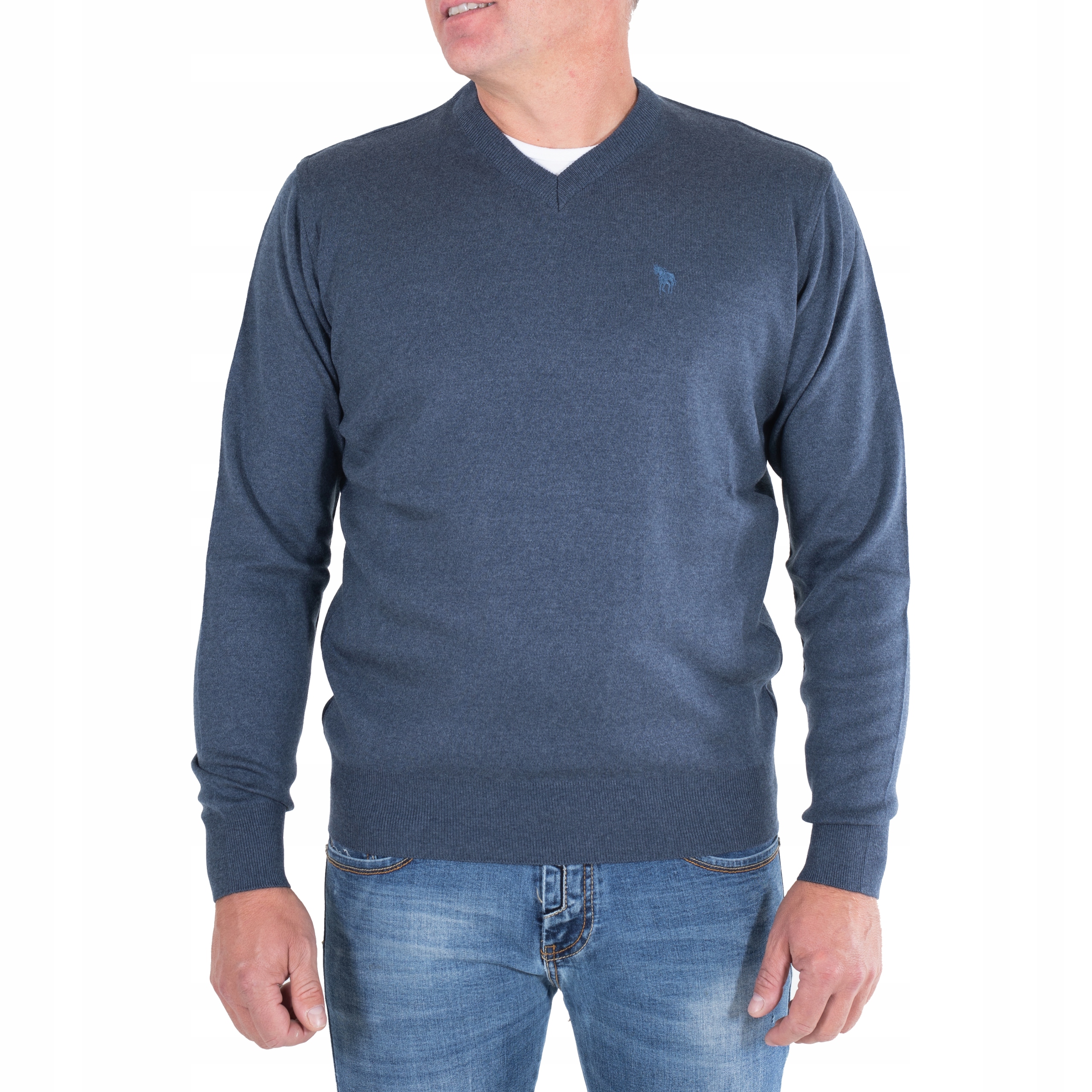 

Sweter Męski W Serek Niebieski Konik M