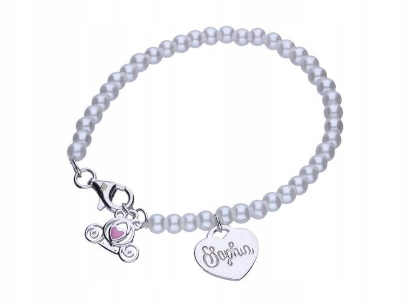 Stříbrný náramek 925 s bílými perličkami, elegantní vzor jako dárek, módní
