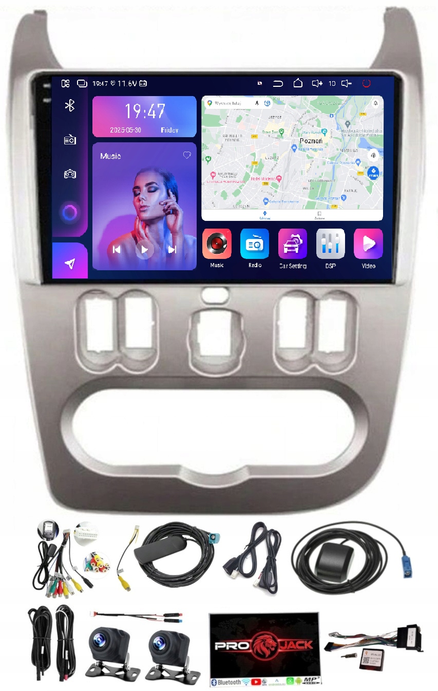 Rádio Navigácia Dacia Logan 2009-2013 Carplay Android Auto 8GB 256GB Sim