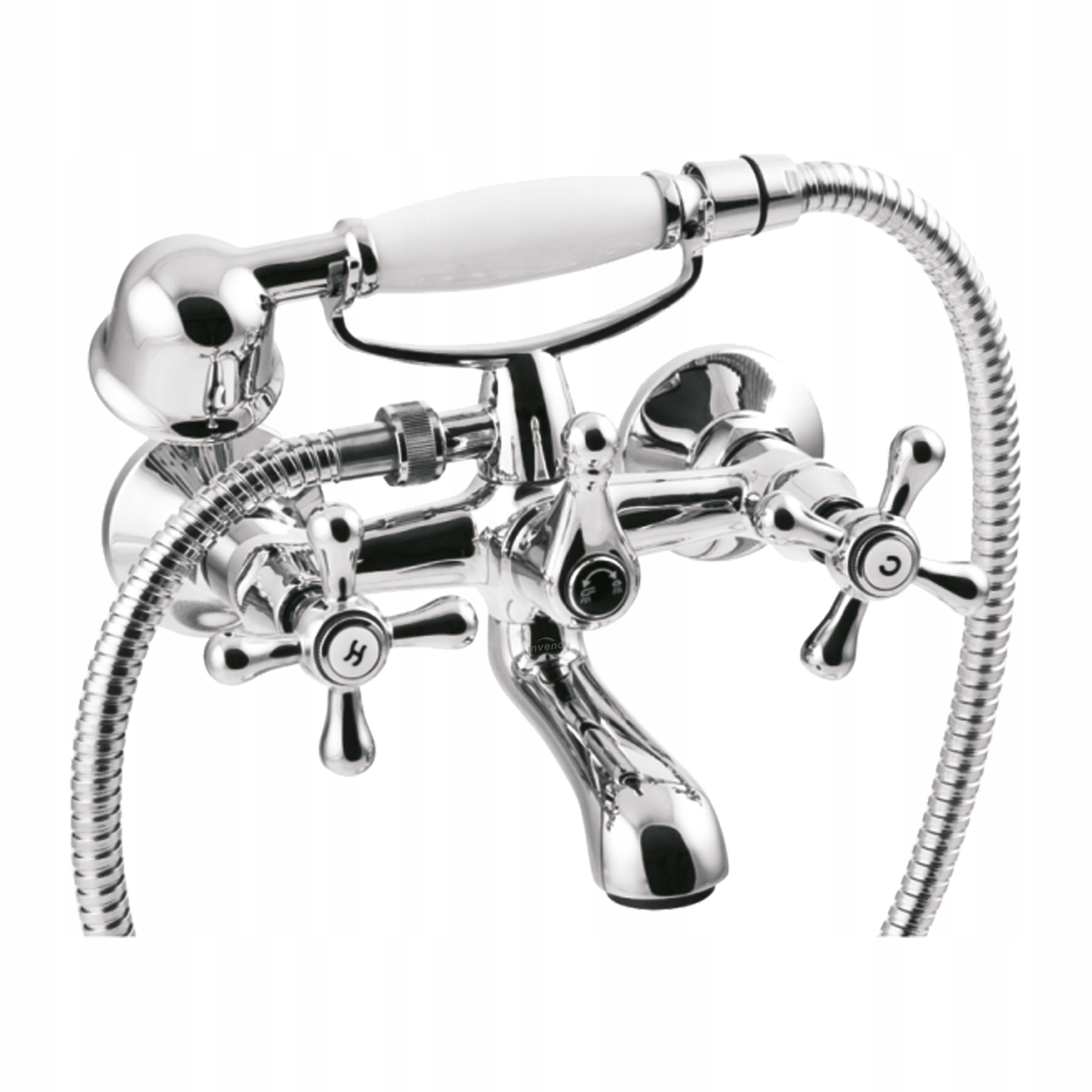 Invena Vanová baterie se sprchovým setem Roma, BW-21-00S-L.