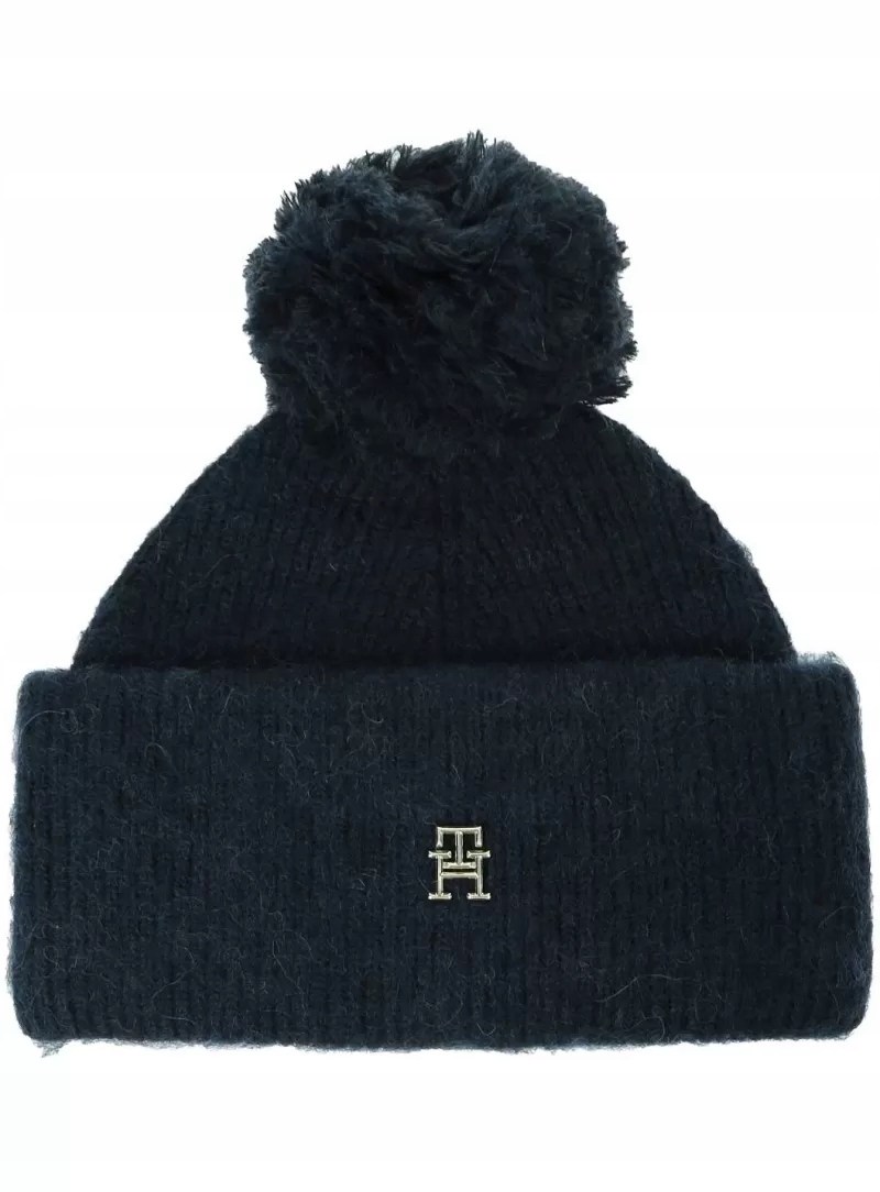 Čepice Tommy Hilfiger Th Evening Pompom Beanie AW0AW15390 DW6