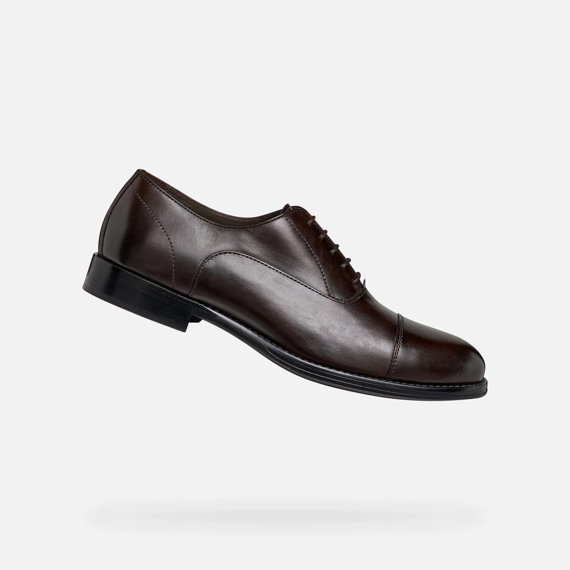 Geox Tmavě hnědá pánská společenská obuv Geox Barberigo