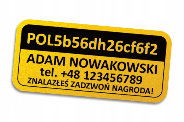 NAKLEJKI ODBLASKOWE NA DRON DRONA NR. OPERATORA Marka bez marki