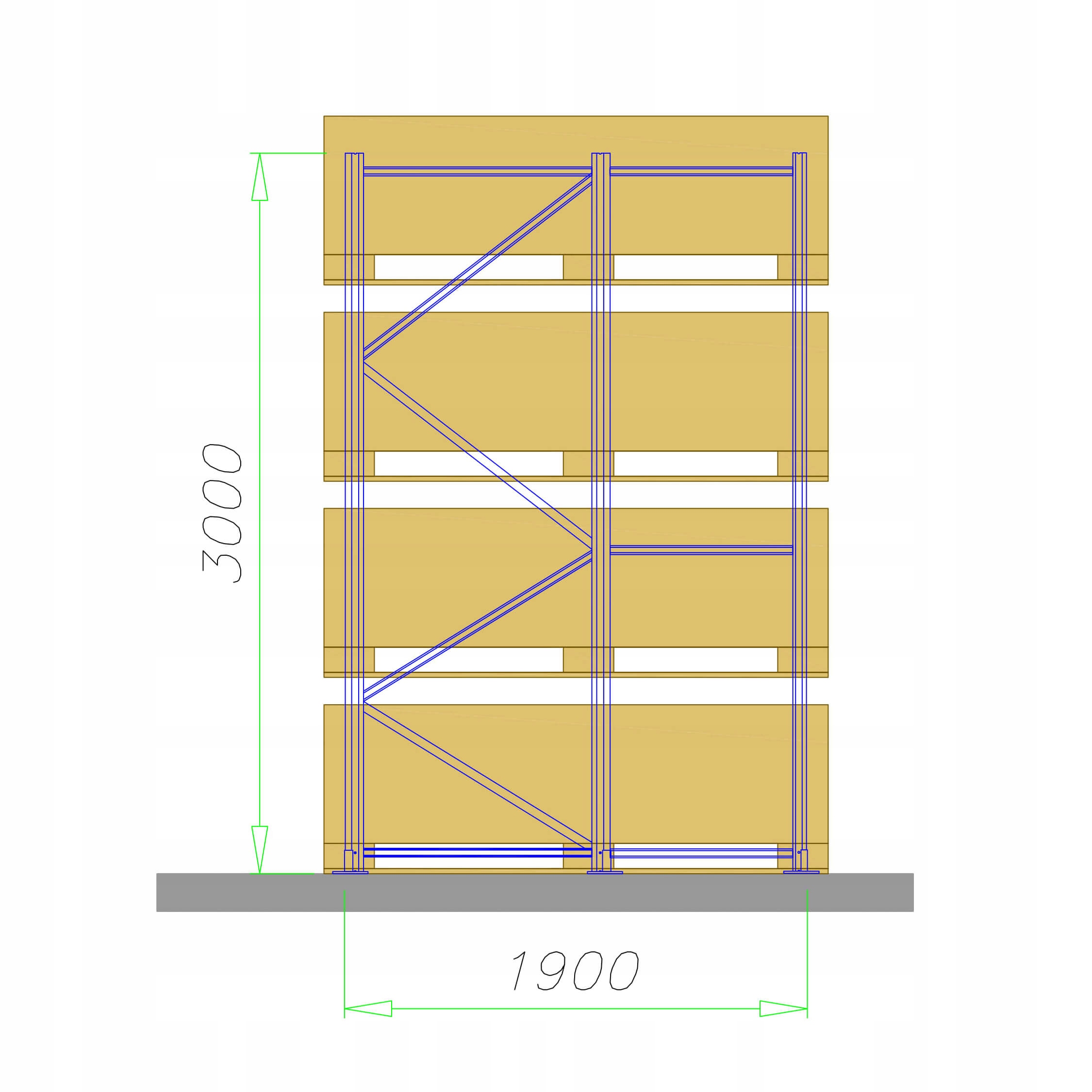 Regal magazynowy B8 DO BLACH PLYT szer 13 5m Producent code Regal paletowy b8