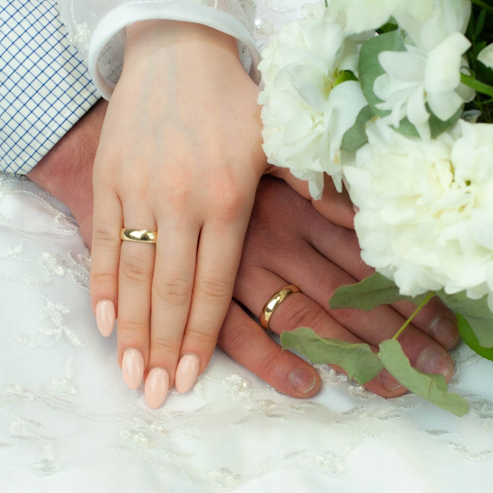 ZŁOTE OBRĄCZKI POZŁACANE SREBRO PÓŁOKRĄGŁE PROSTE Materiał Pozłacany Srebro