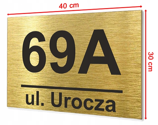 DUŻY NUMER NA DOM | TABLICZKA Z NUMEREM DOMU 40x30cm | Aluminiowa | WZORY Kod producenta TABLICA DIBOND ADRESOWA NUMER DOMU ULICA