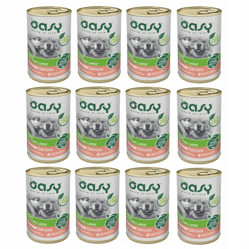 Oasy Adult Medium Large Karma Dla Psa Psów Średnie Duże Rasy Łosoś 12x400g