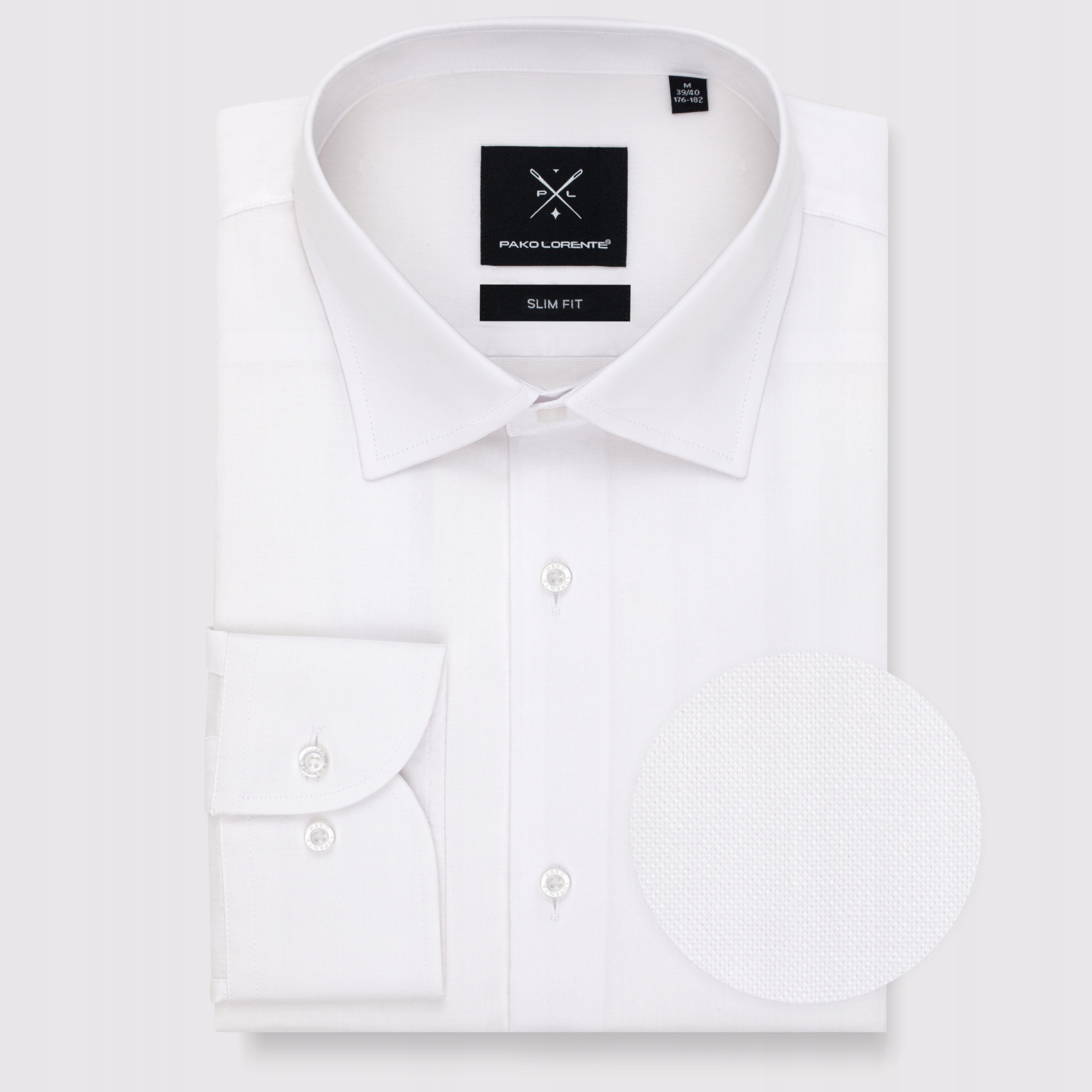 Bílá hladká pánská košile Pako Lorente vel 39-40/164-170