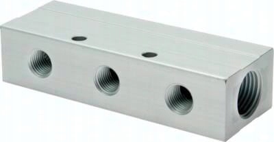 Rozdělovací lišta 2 x G 1/2" 6 x G 1/4" oboustranná