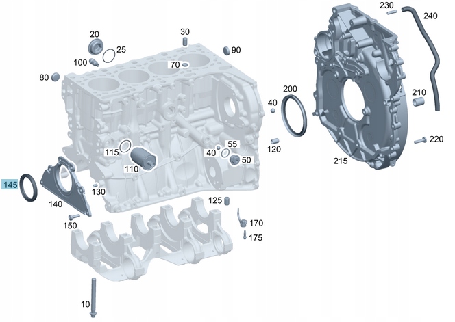 MERCEDES DIESEL OM651 Uszczelniacz walu korbowego ORYGINAL