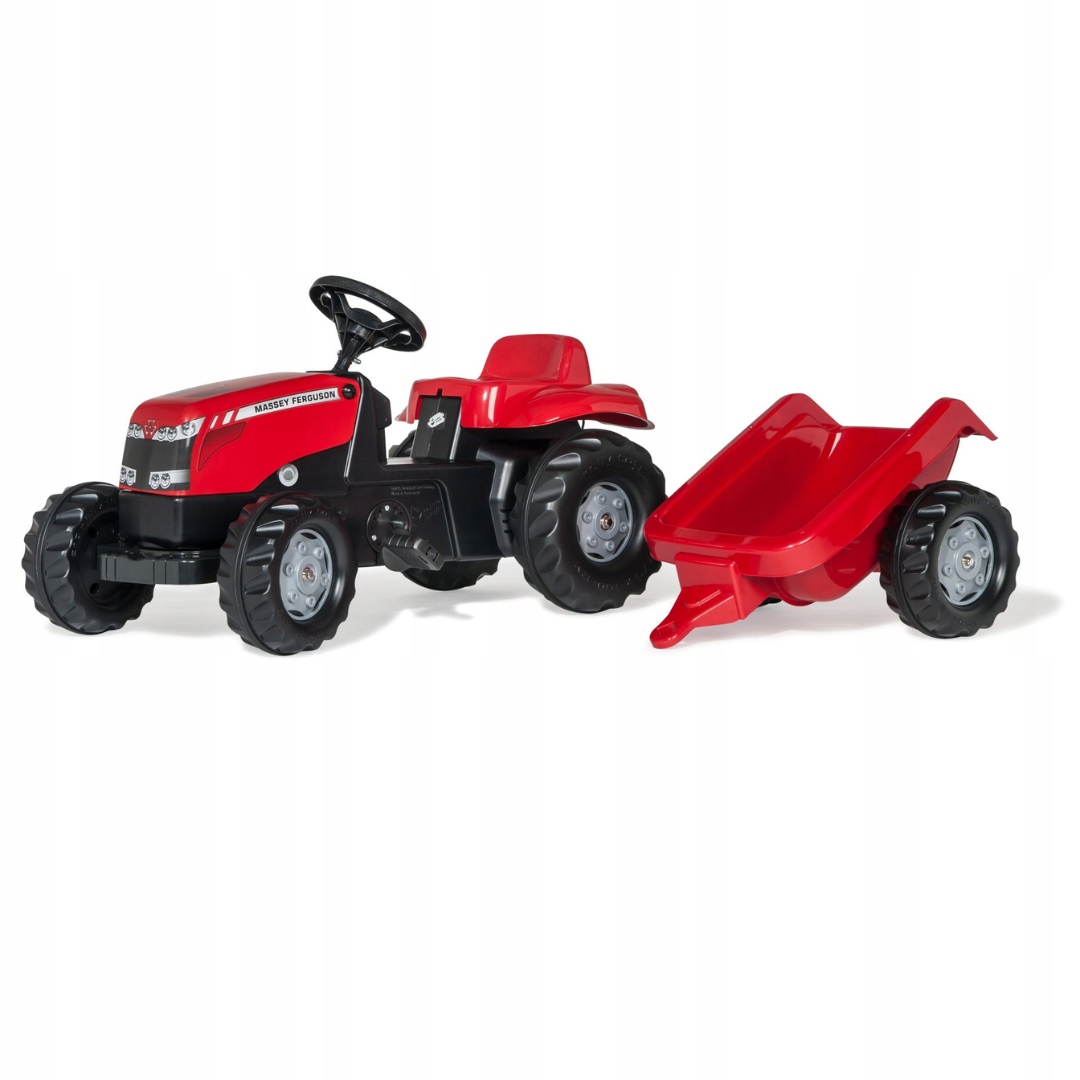 Traktor jeździk na pedały Massey Fergusson z przyczepą Rolly Toys