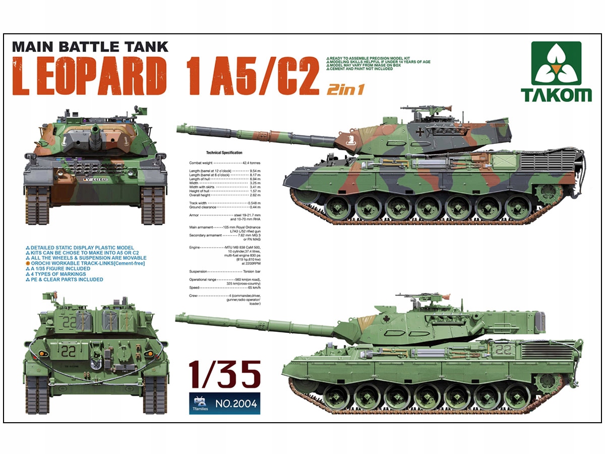 Tank Leopard 1 A5/C2 model 2004 Takom