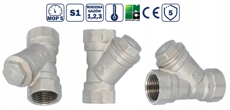 ZAWÓR SKOŚNY FILTR DO INSTALACJI GAZOWEJ GAZU 3/4 Marka inna