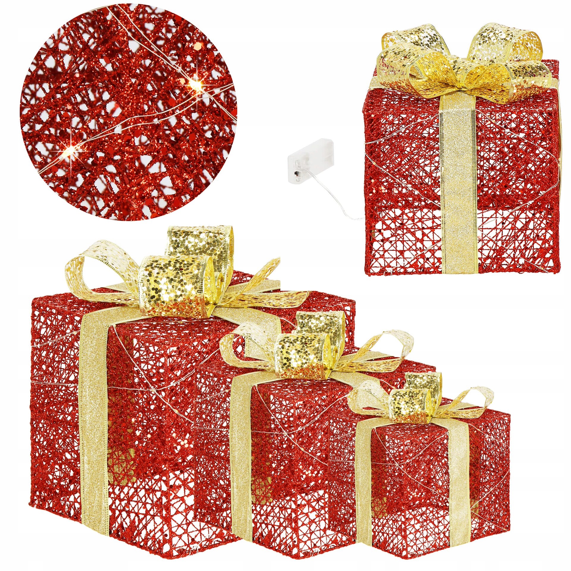 Darček Led Komplet Svietiaca Krabička Vianočná Dekorácia Vianočná Dekorácia