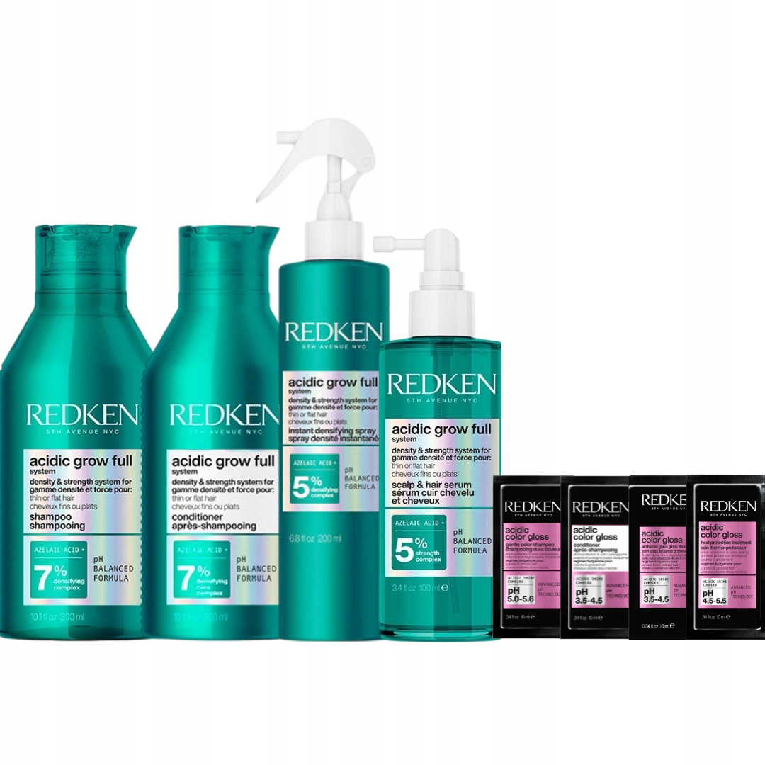 Redken Acidic Grow šampon kondicionér sprej sérum pro poškozené vlasy