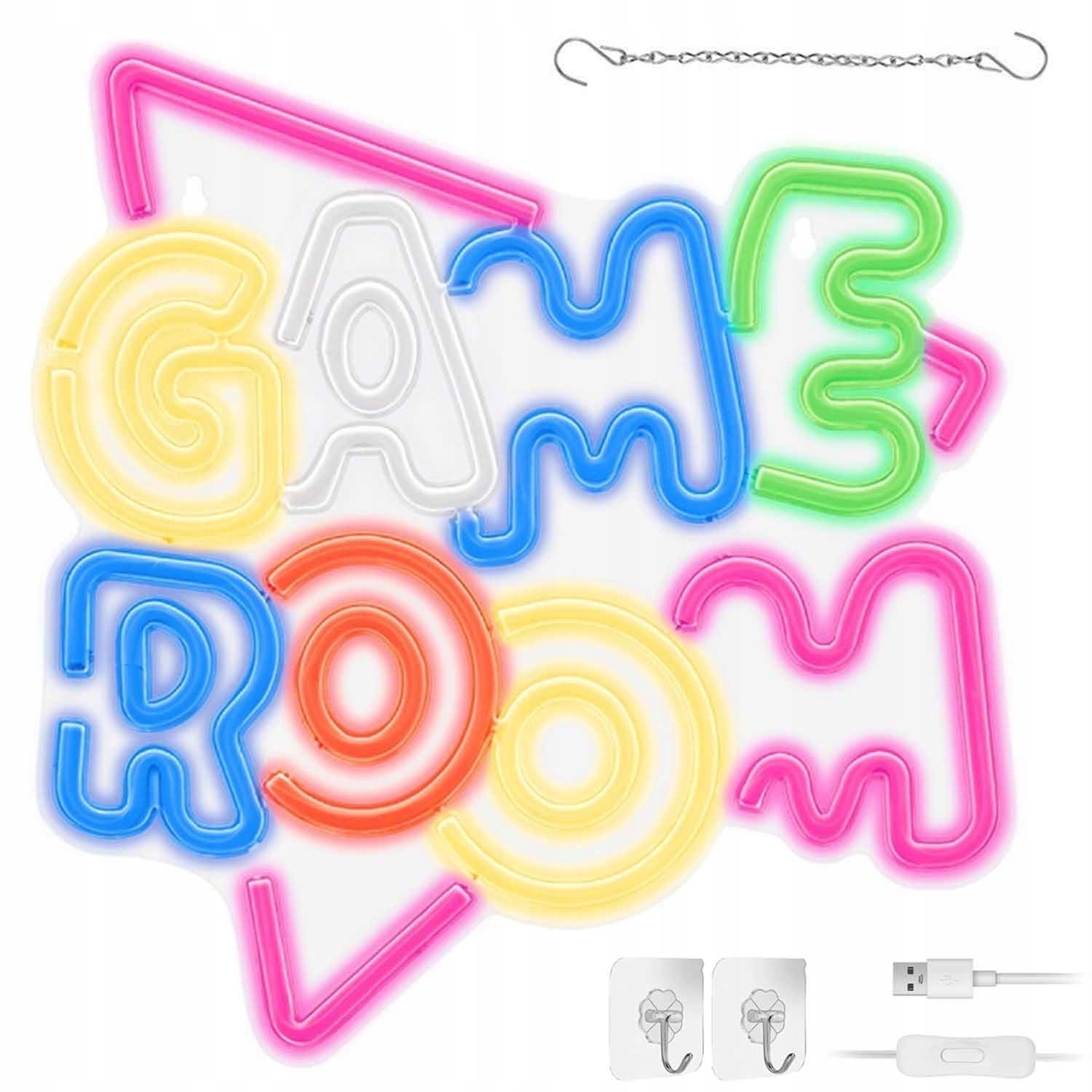 Led Neon Sign Hry Pro Zdobení Herny Ložnice Bar 2X Háčky