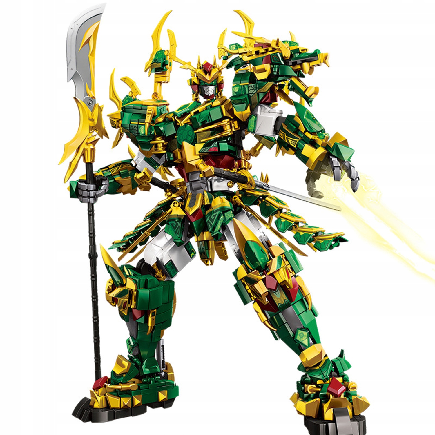 Klocki Konstrukcyjne 2068szt. Guan Yu Robot Zielony Smok Mecha Dla Dzieci