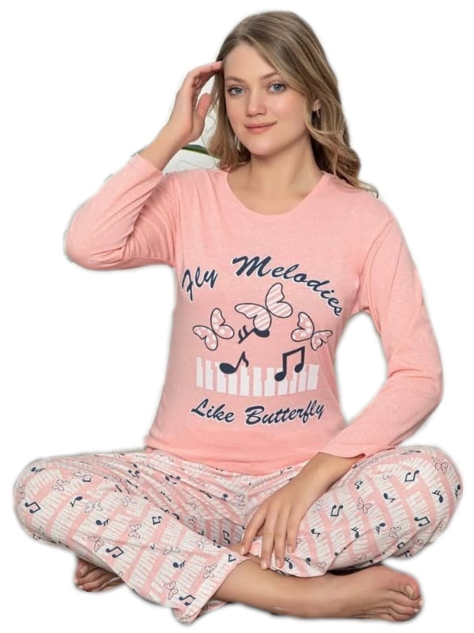 

Piżama Damska bawełna Nutki długa Nuty M