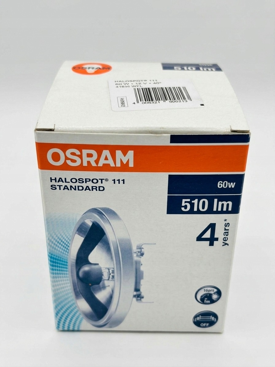 Halogénová žiarovka 41835 Wfl Osram Halospot 111 60W 40° 12V G53 40D 2950K