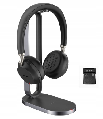 Yealink BH72 bezprzewodowe słuchawki z ładowarką do komputera, mikrofon