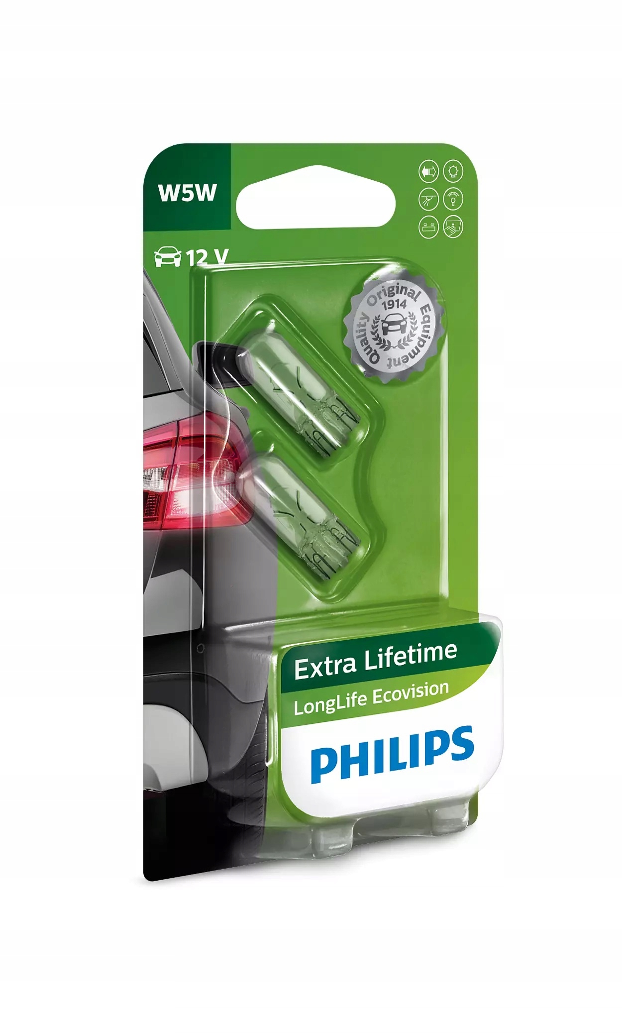

Philips W5W LongLife EcoVision 5W 12V ŻARÓWKI2szt.