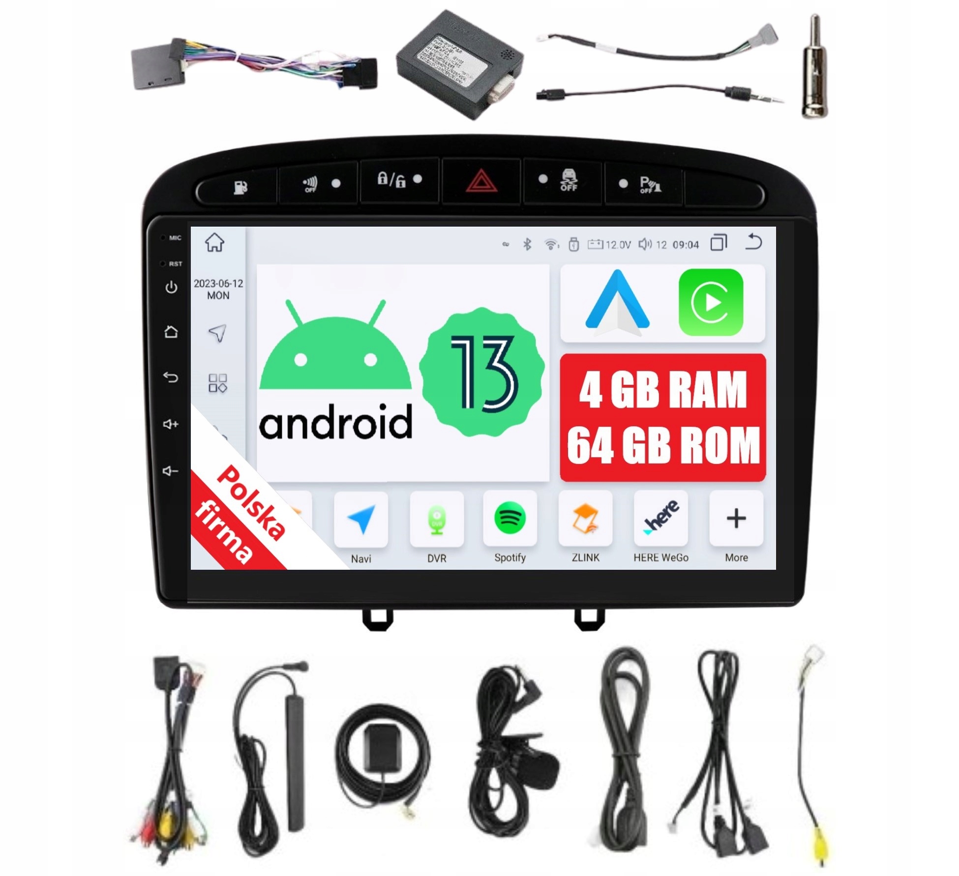 Rádio Navigácia Android Peugeot 308 308 Sw 308 CC Lte Carplay Dsp 4/64 Gb