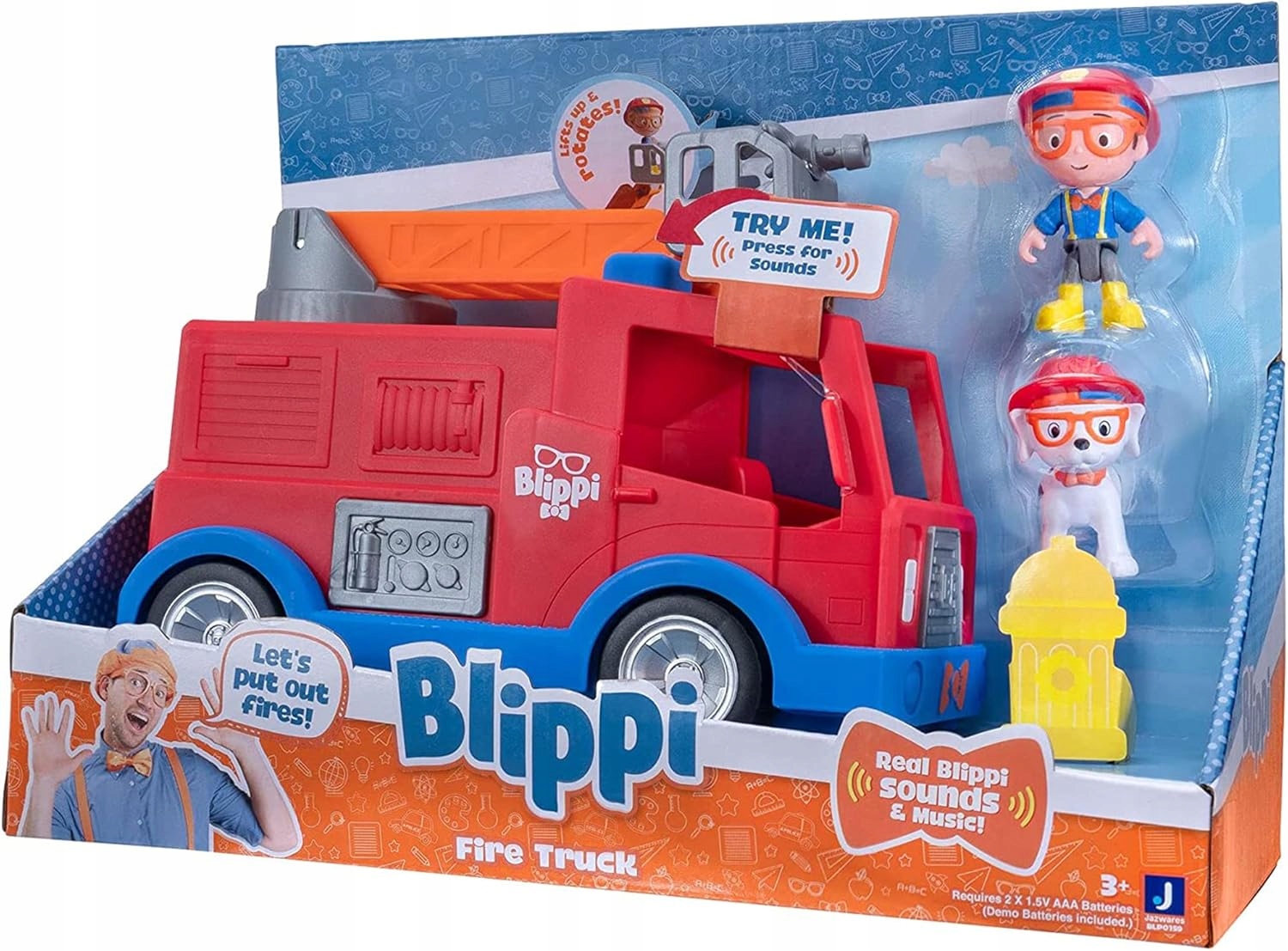 Blippi Hasičský vůz: Zvuky, figurka a vzdělávací zábava pro malé děti