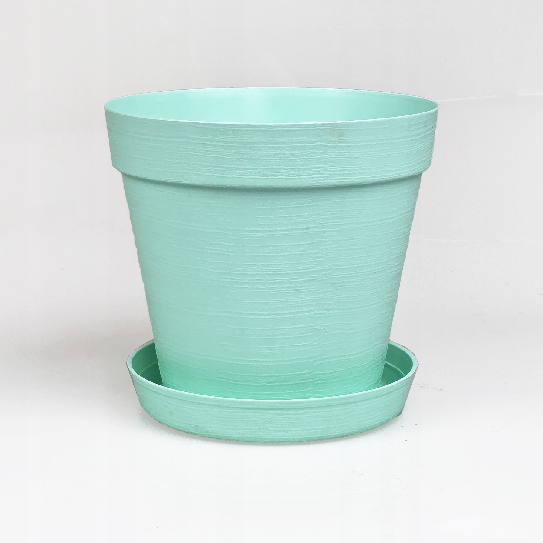 ZESTAW Doniczka 16cm + Podstawka 14cm, 1,77L Stylowy Zestaw EKO, ZIELONY3