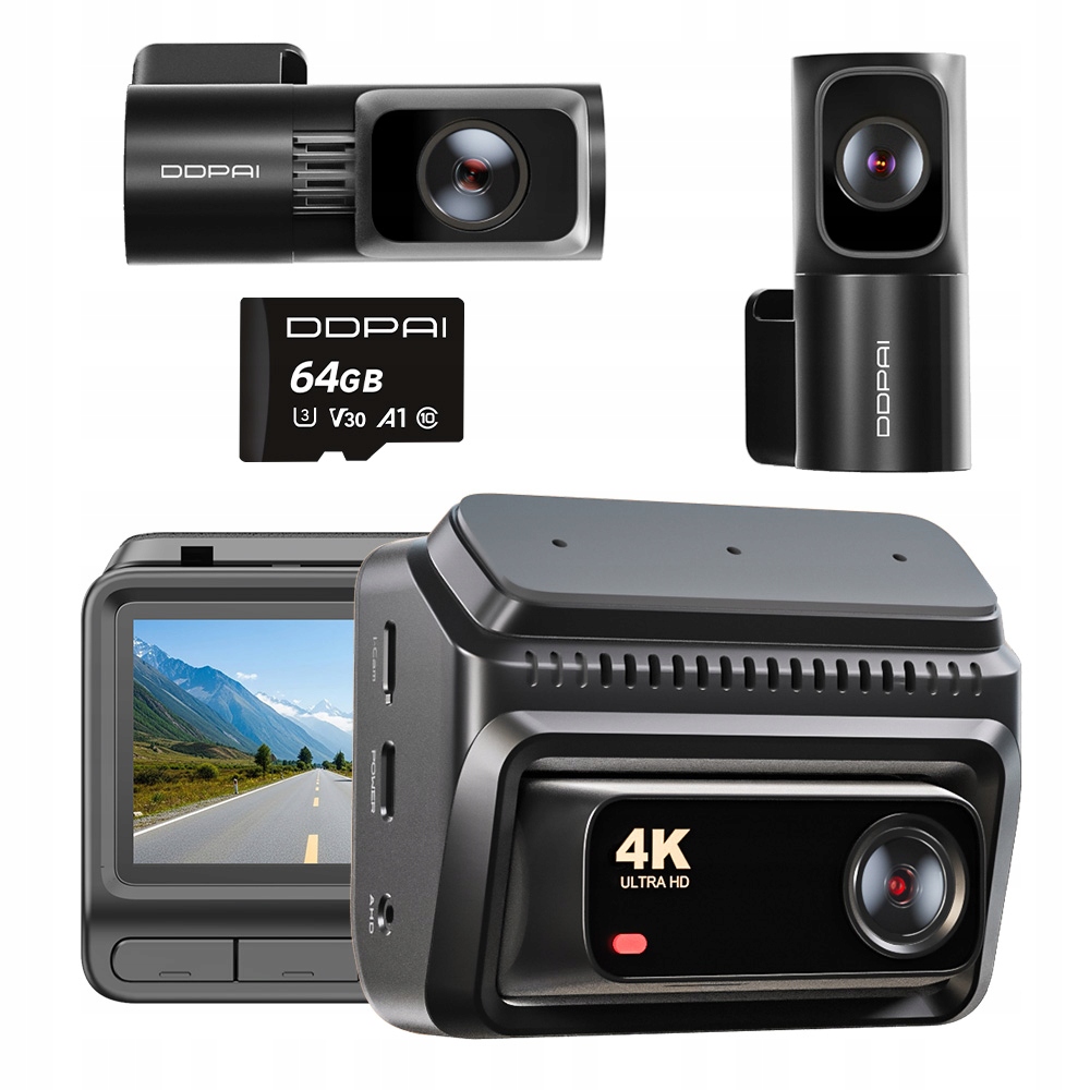Kamera Videorekordér Ddpai Z60T 4K Hdr Přední Vnitřní Zadní Gps 64GB