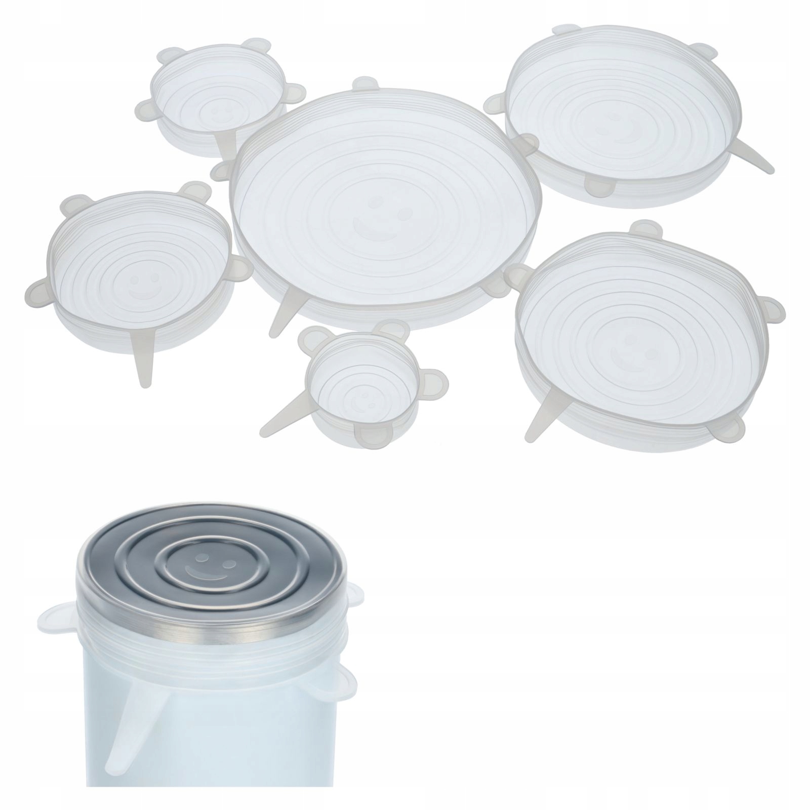 

Pokrywki do żywności uniwersalne silikonowe 6 szt