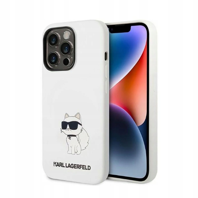 Etui Karl Lagerfeld Silicone Choupette na iPhone 14 Pro Max białe Karl