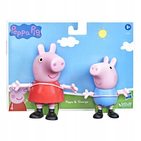 Hasbro Peppa Pig Peppa i George figurki 12,5cm Stan opakowania oryginalne