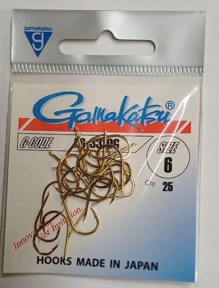 Haczyki Gamakatsu LS-3310G Gold #6 op. 25szt. 146576-600