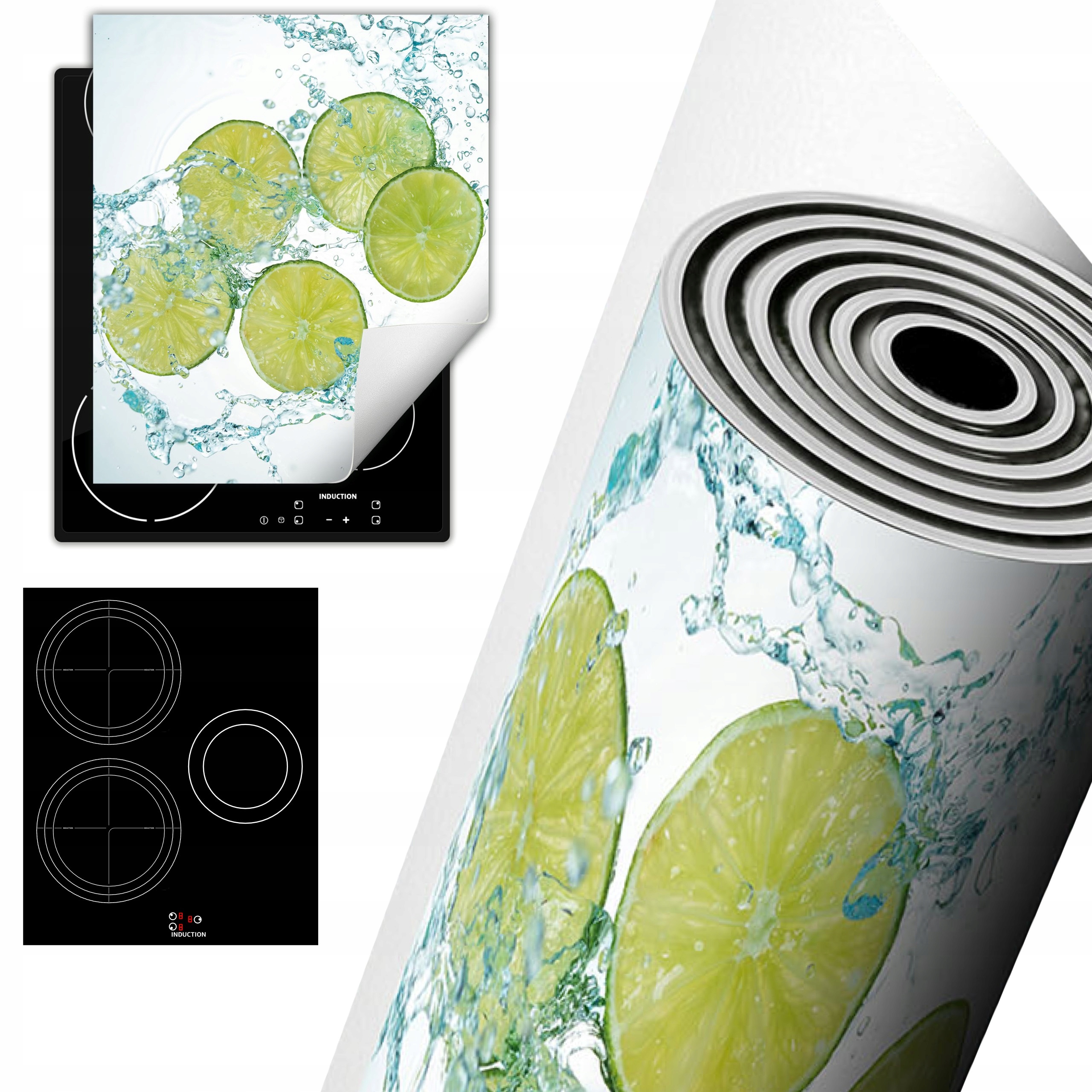 MATA OCHRONNA NA KUCHENKĘ BLAT DEKORACJA 45x52 woda - limonka