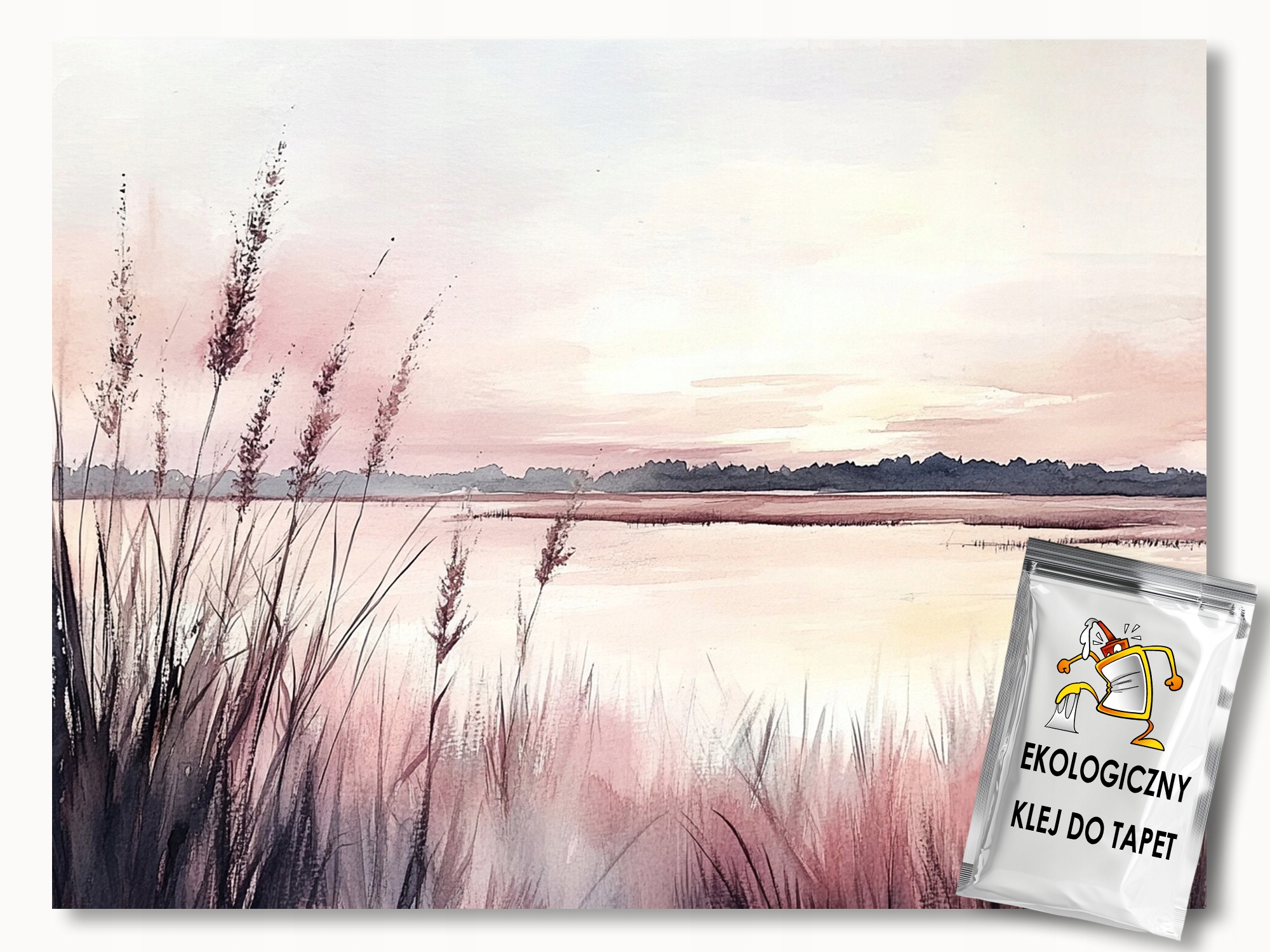 Fototapeta Flizelina Krajina Jezero Trávy Večer Soumrak 300x210 155g