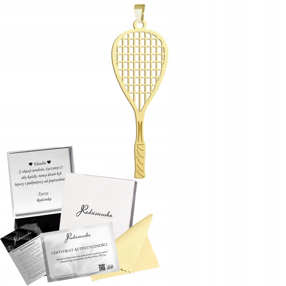 Zlatý Přívěsek Squashová Raketa Přívěsek Stříbro 925 Dárek K Přání
