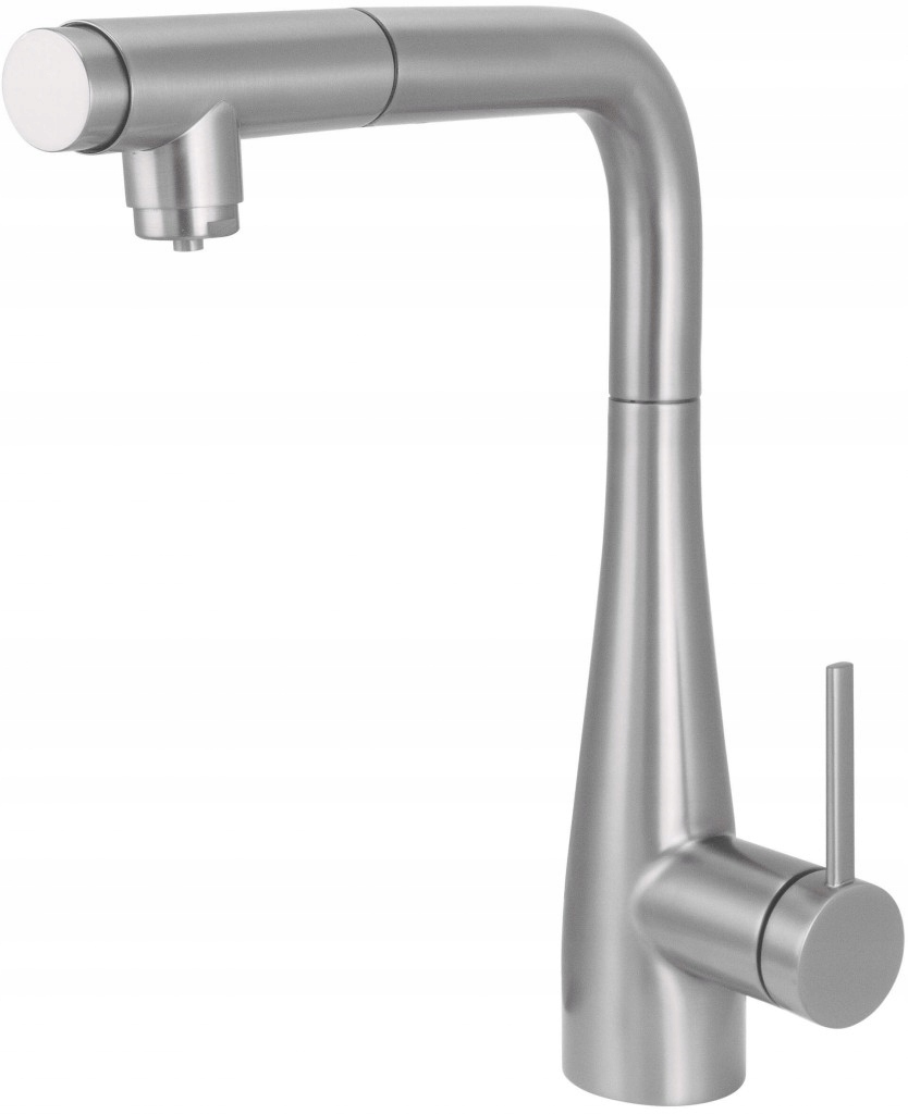 Oceľová kuchynská batéria Eridan, s prípojkou na vodný filter, s výsuvným otvorom