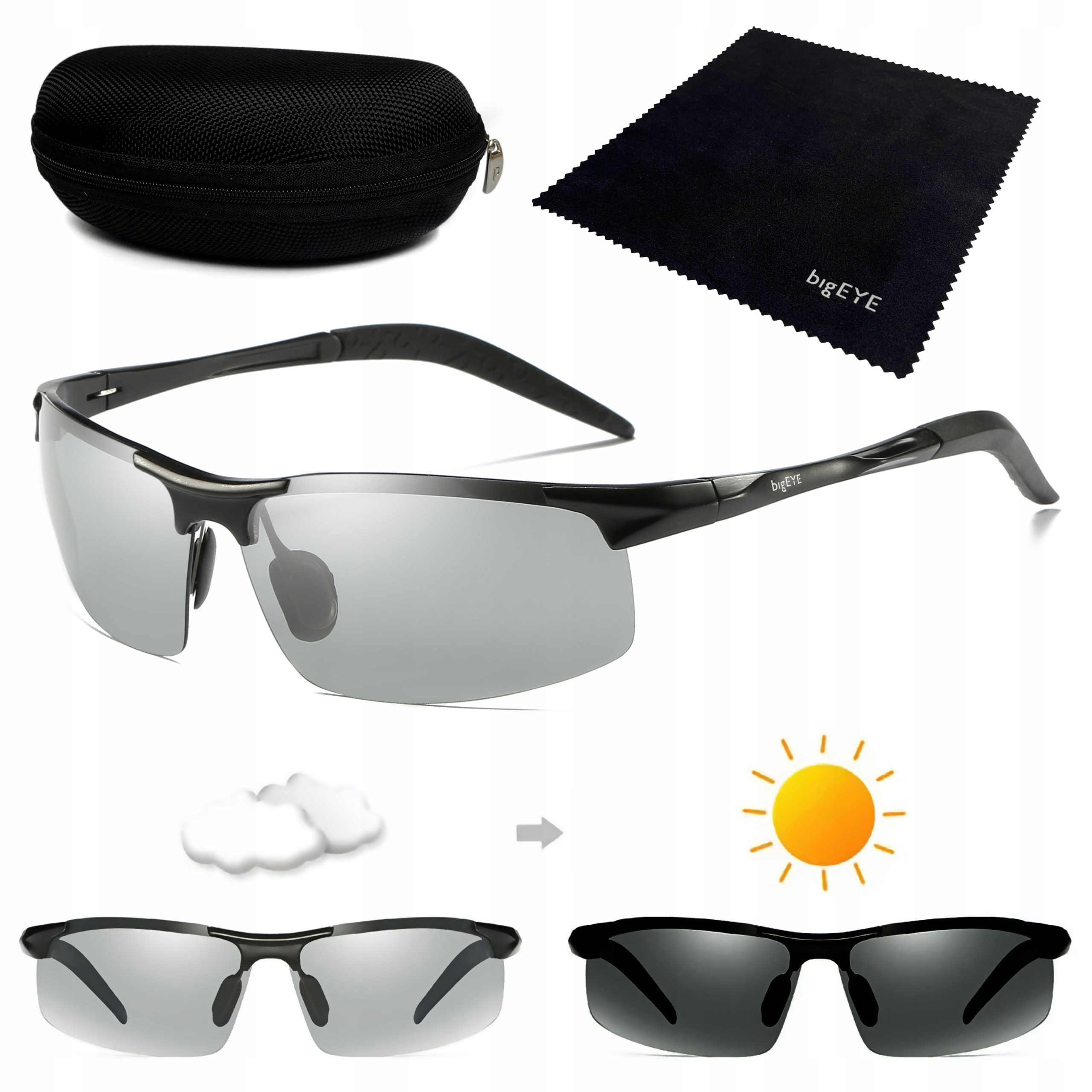 Brýle Pro Řidiče Fotochromatické Polarizační Sportovní Filtr Sada