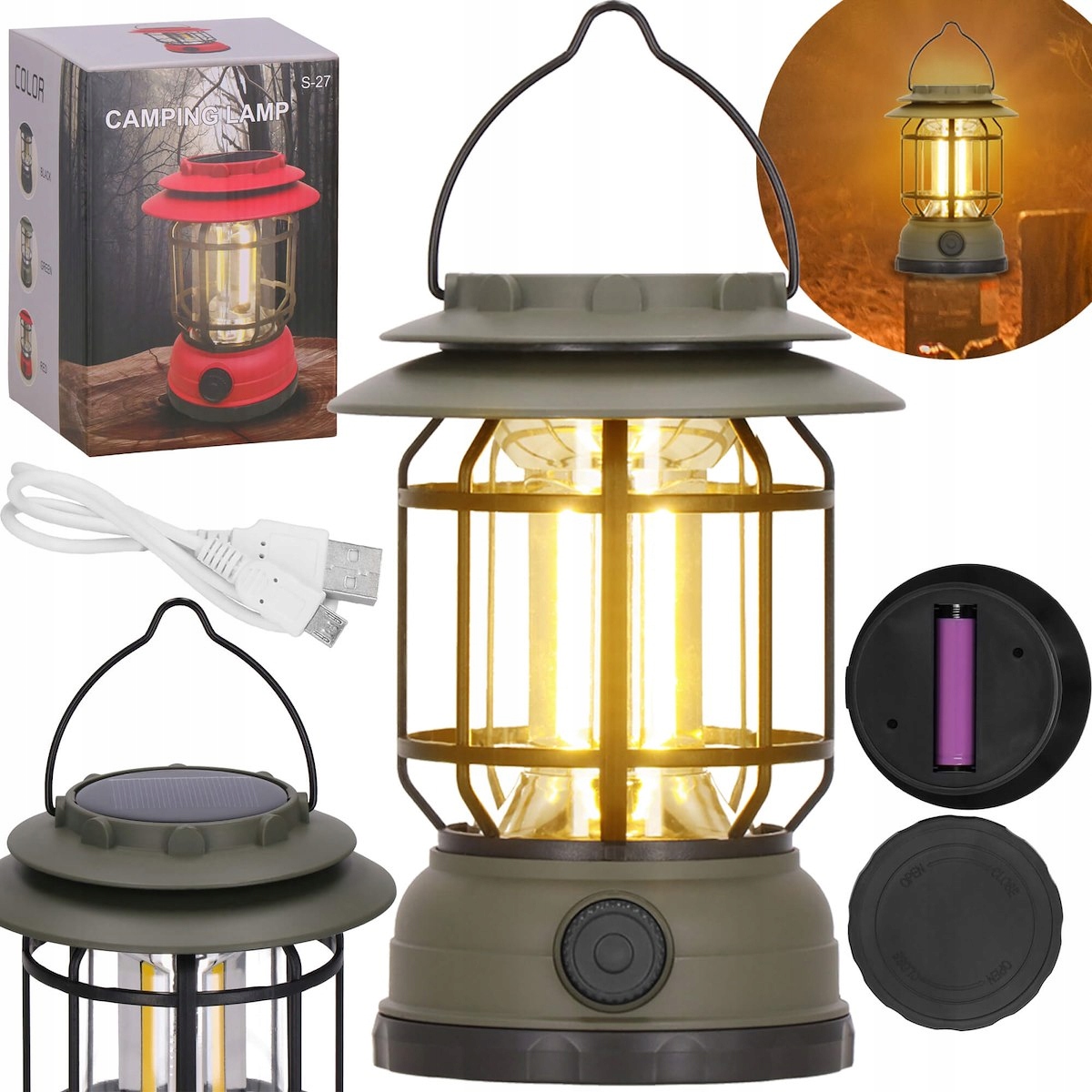 LAMPKA KEMPINGOWA TURYSTYCZNA LED LATARKA PODRĘCZNA Z HAKIEM DO POWIESZENIA Kod producenta CS0123