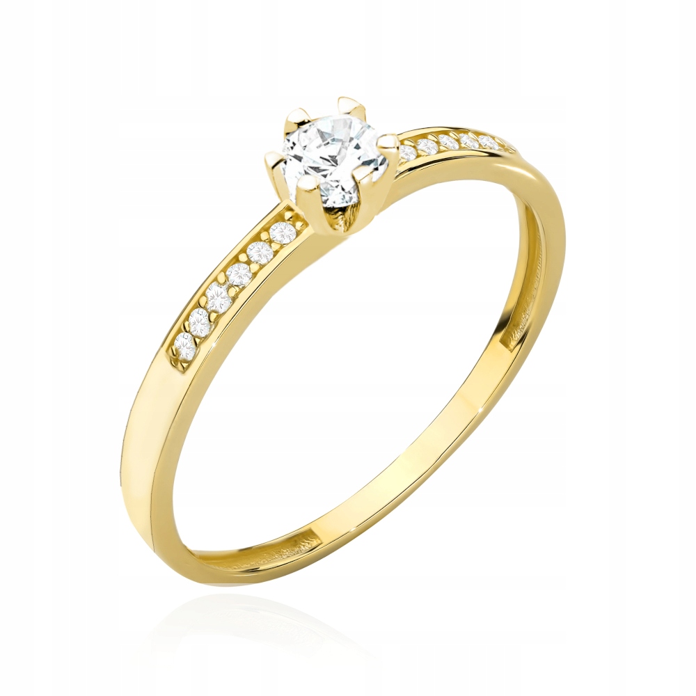 Zlatý prstýnek 585 s velkým očkem a bílými zirkony 18r jako dárek 1.2 g