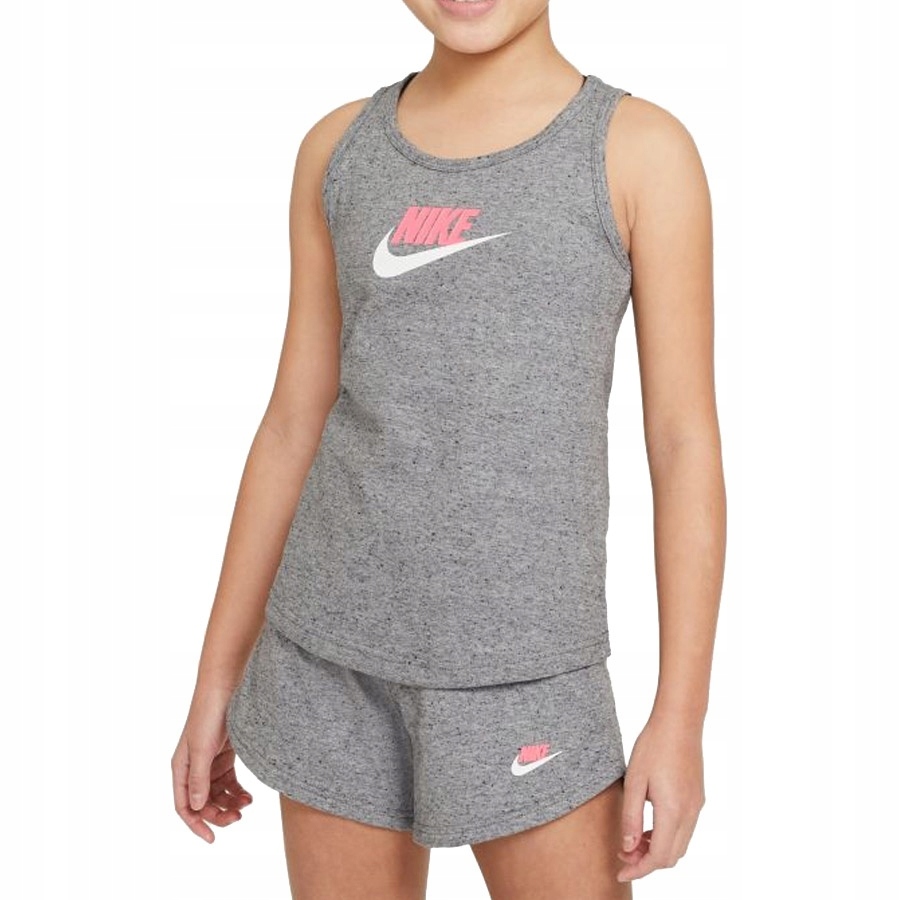 L Koszulka Nike Sportswear Big Kids' (Girls') Jersey Tank DA1386 091 szary