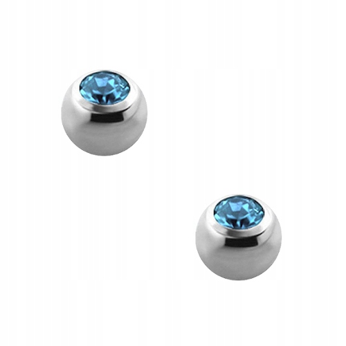 

2 x Kulka zapasowa z Błękitną Cyrkonią 1,2/3mm